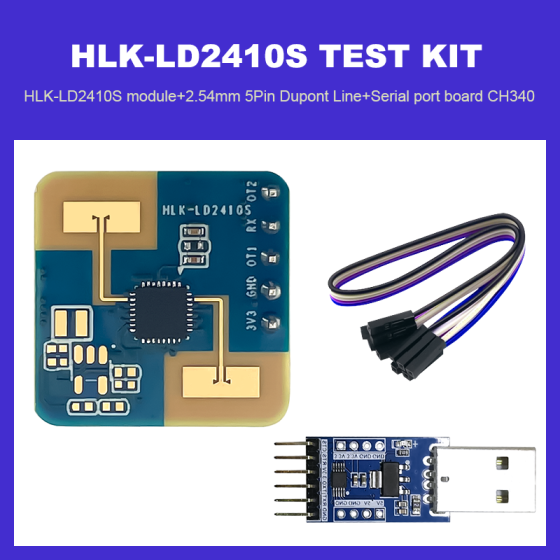 24G Ultra Low-power Radar Sensing Module LD2410S Test Board Kit Human Presence Sensing Switch Intelligent Sensor